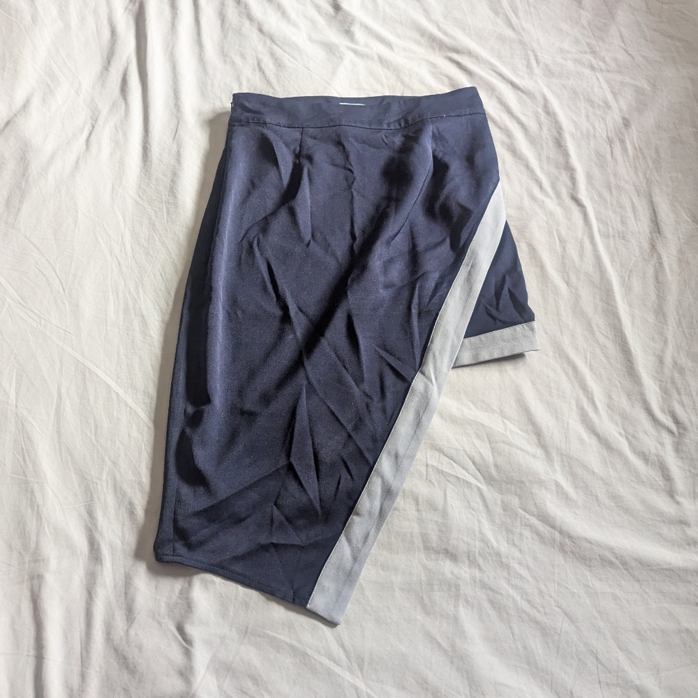 Tobi Assymetrical Skirt, Navy And Gray